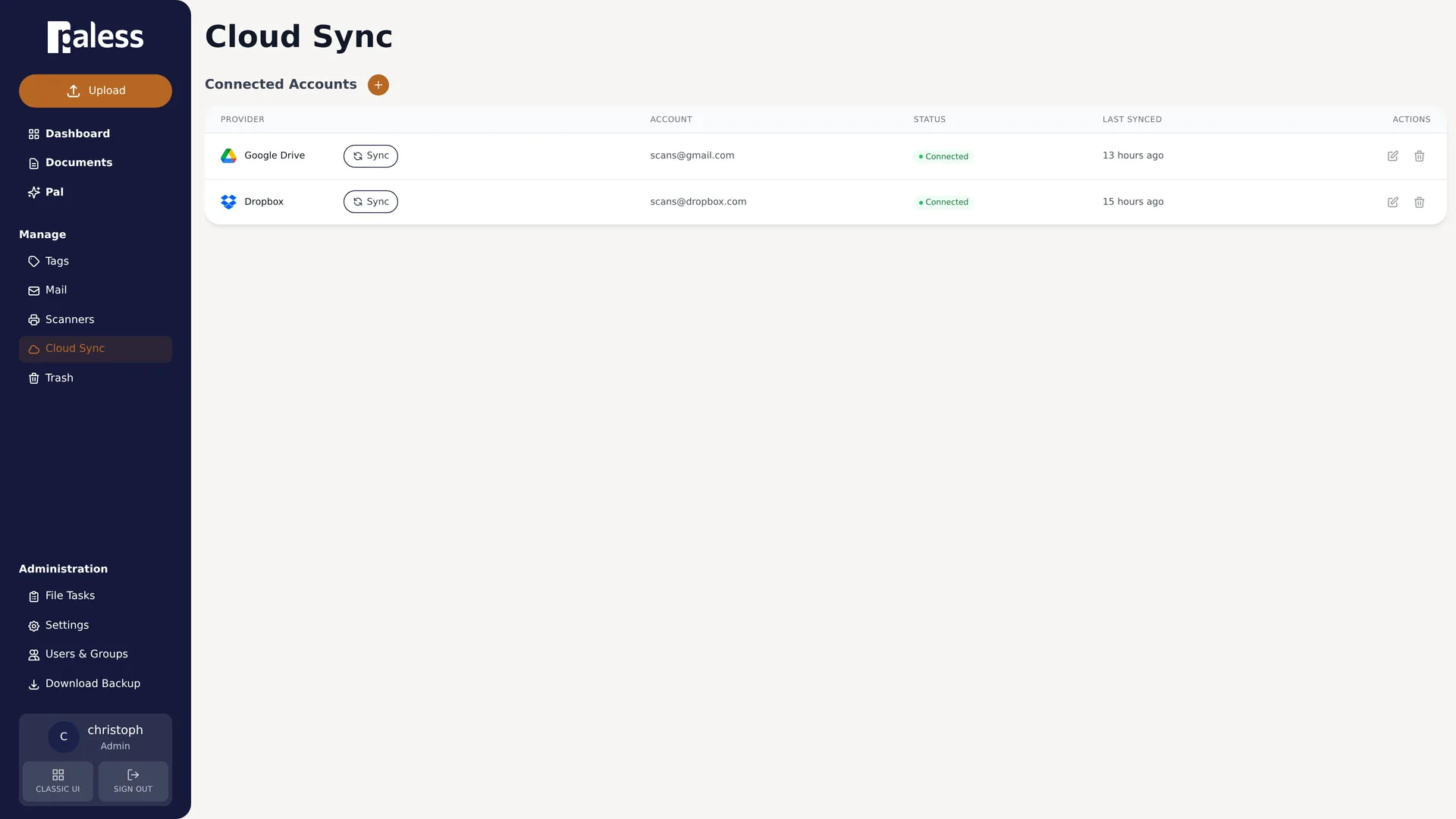 Documents arriving in paless and being sorted automatically